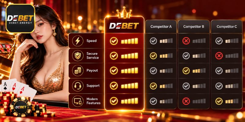 เปรียบเทียบ DEBET กับเว็บพนันคู่แข่งในตลาด